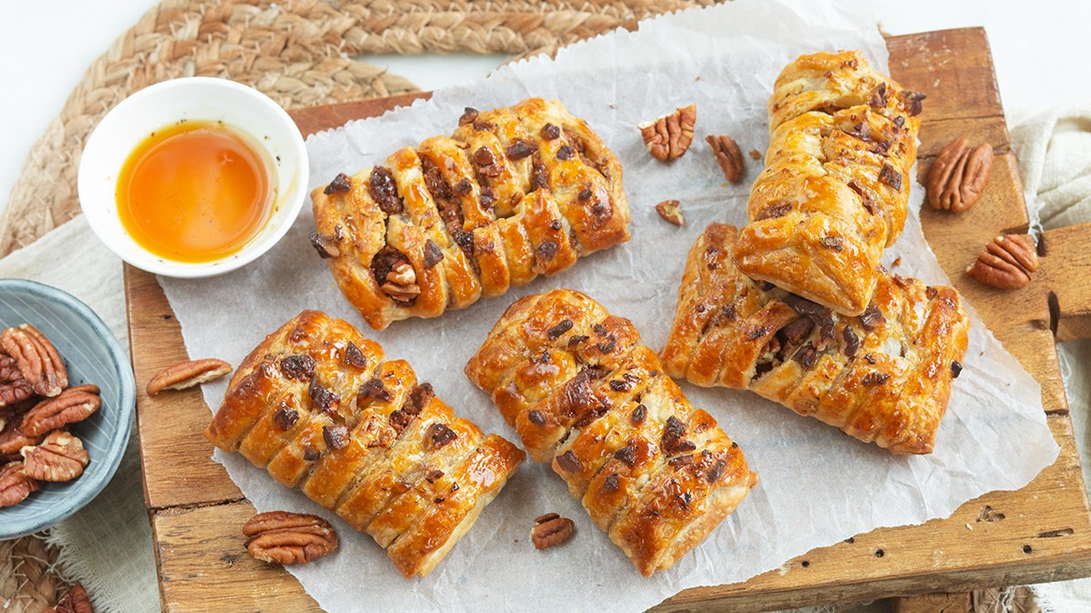 Pecanbroodjes van bladerdeeg