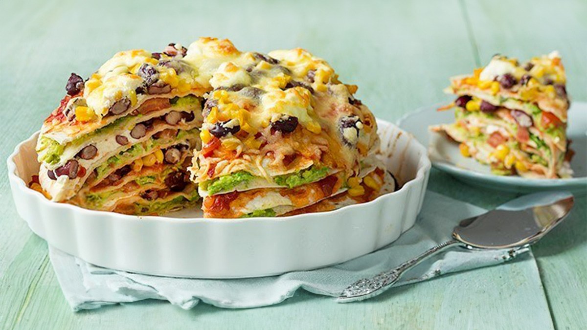 Vegetarische tortillataart