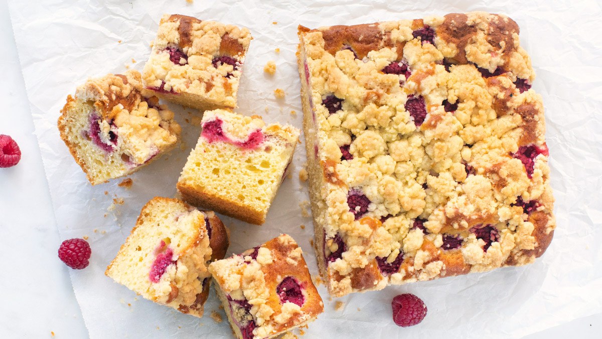 Frambozen crumble cake