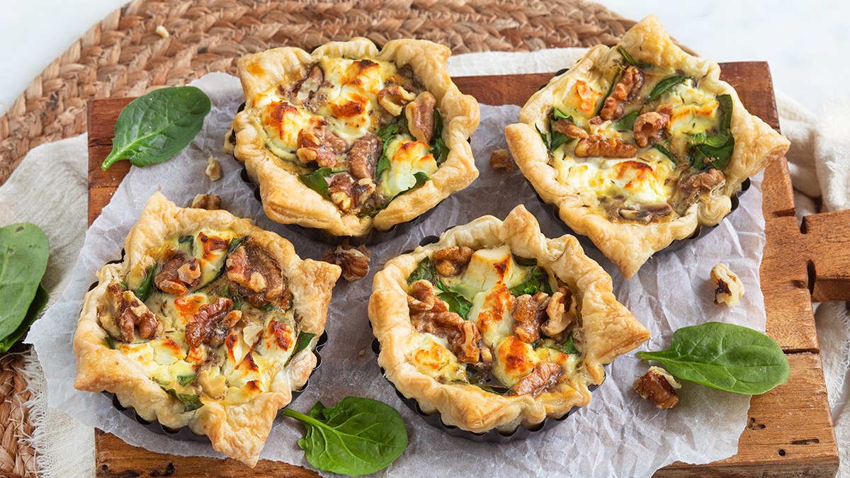Mini quiches met geitenkaas