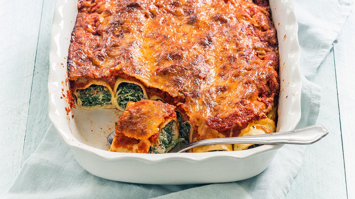 Cannelloni met spinazie en ricotta