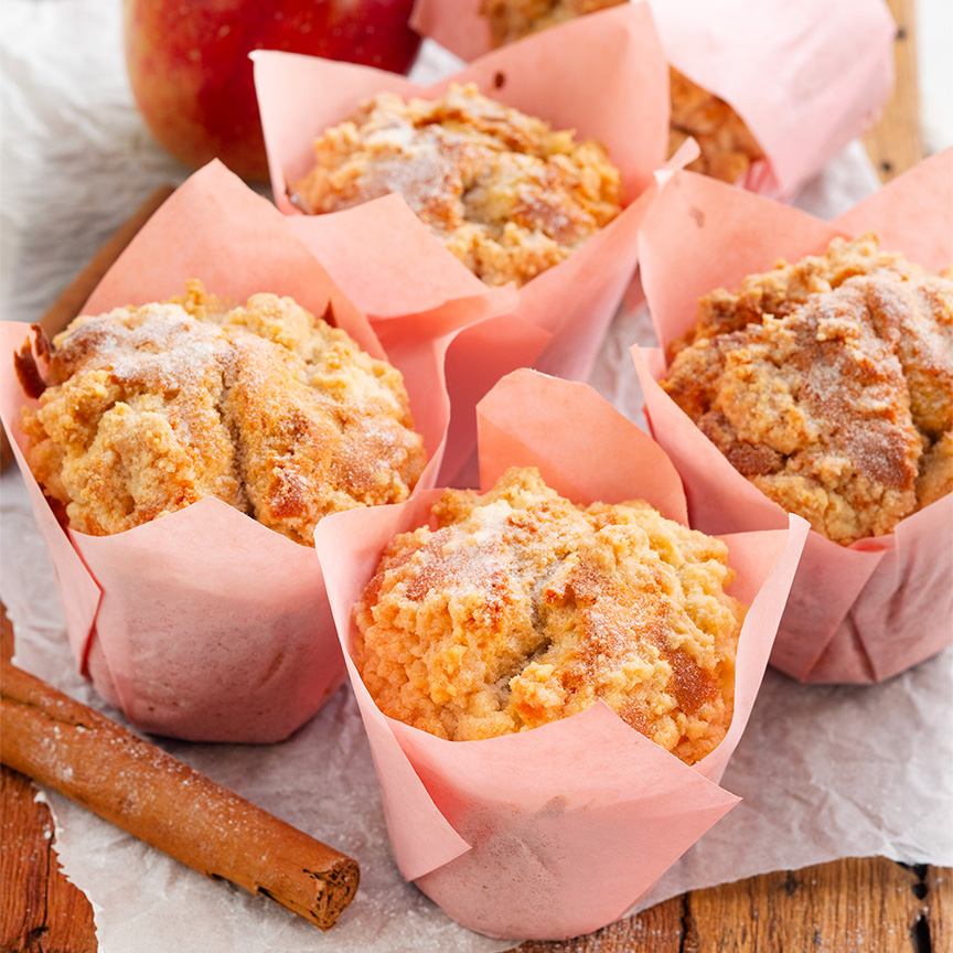 appel kruimel muffins recept