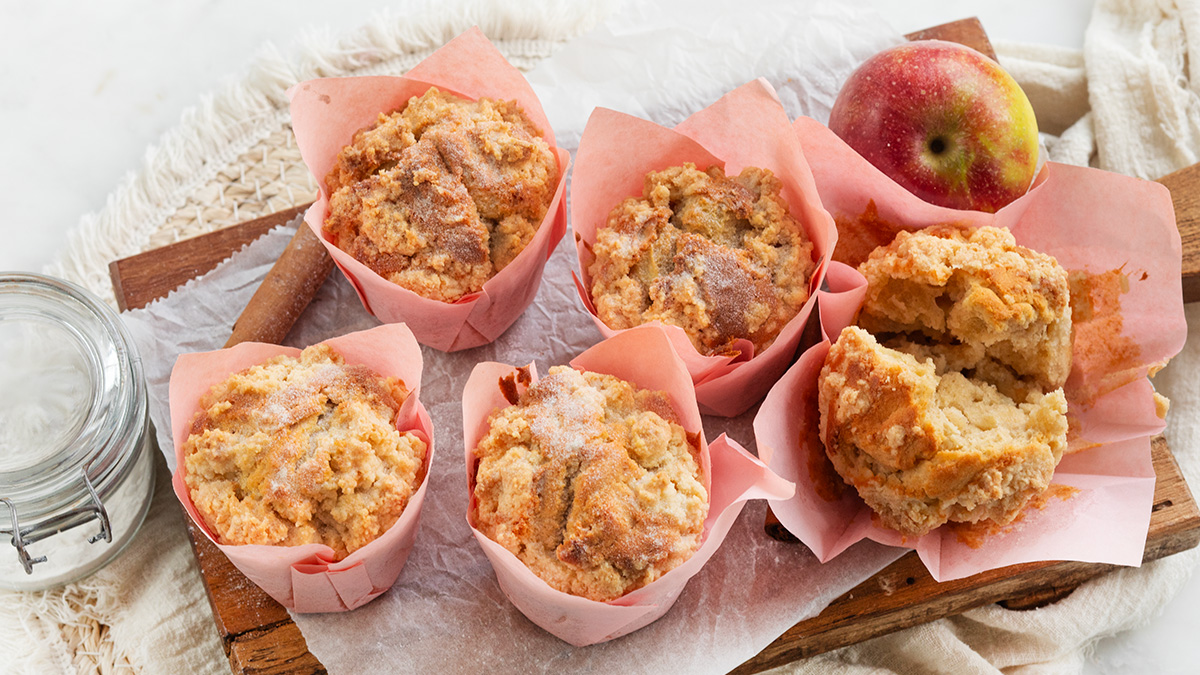 Appel kruimel muffins