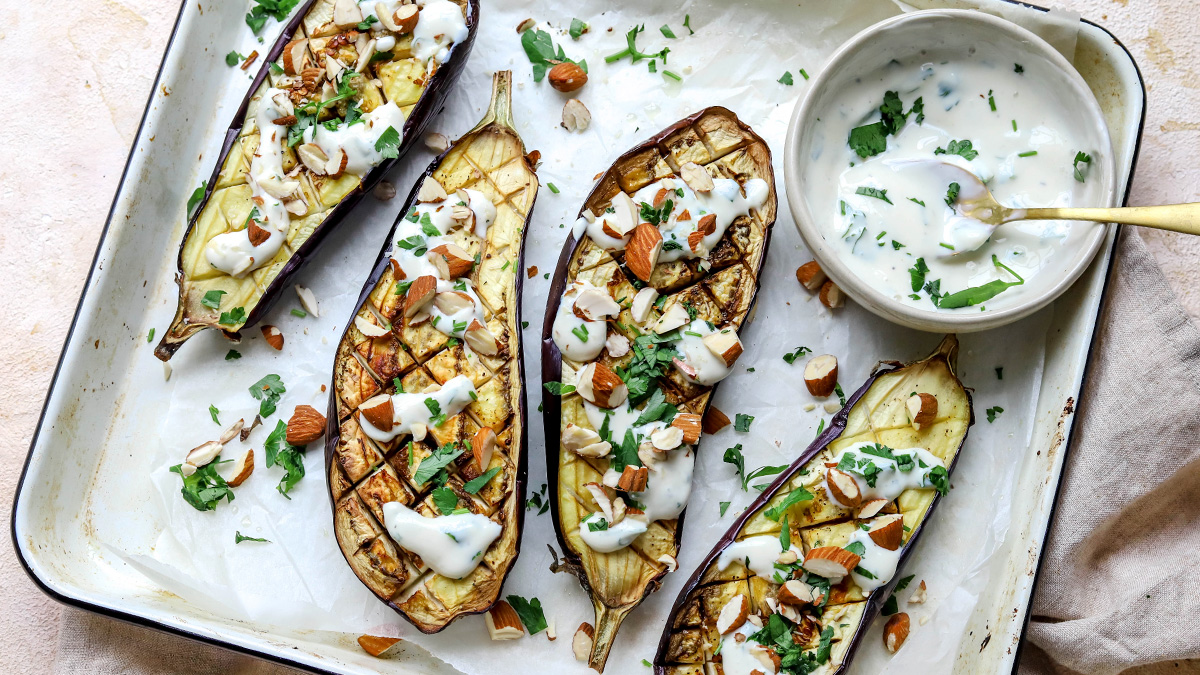 Geroosterde aubergine uit de oven