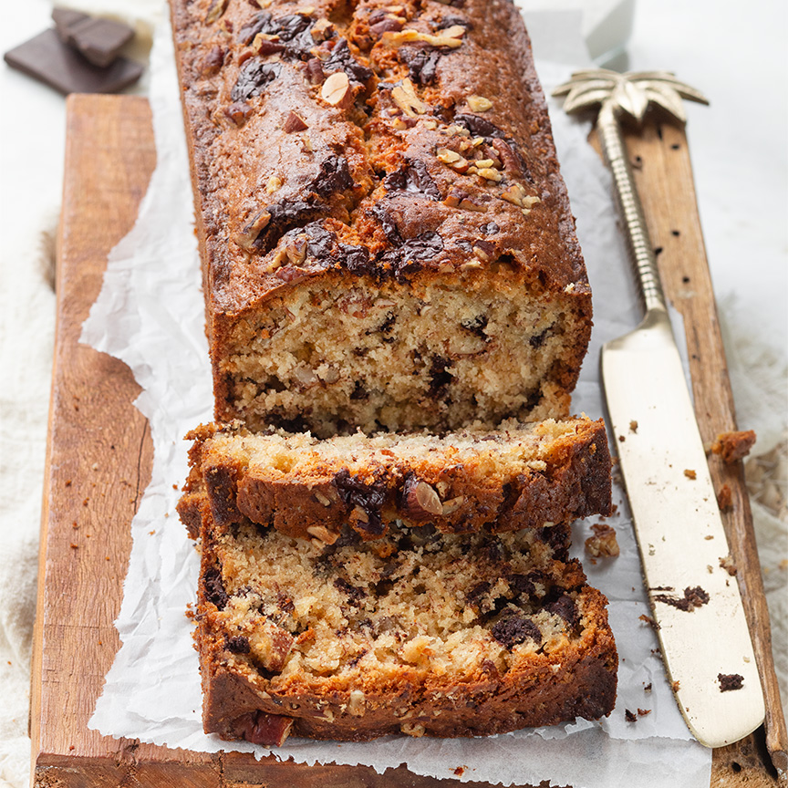 Bananencake met stukjes chocolade maken