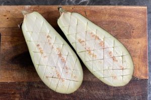 geroosterde aubergines uit de oven stap 1