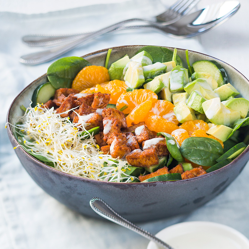 Tofu salade met limoendressing maken