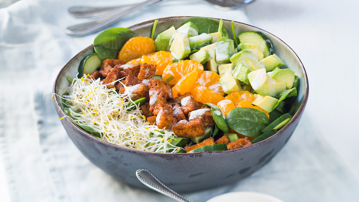 Tofu salade met limoendressing