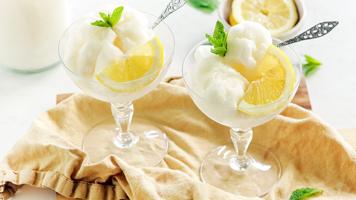 Sorbet ijs maken met citroen