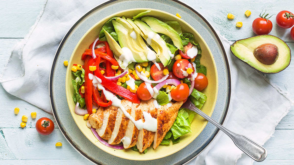 Kip fajita salade