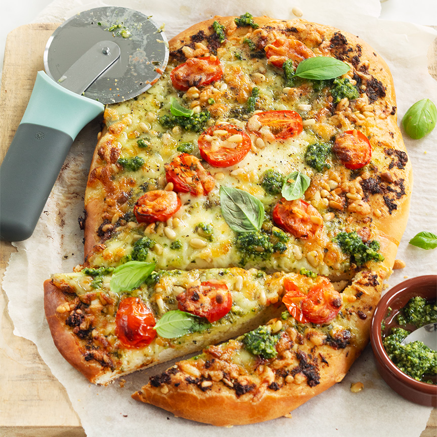 pizza pesto recept