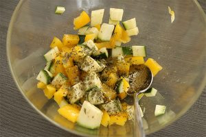 zalm pakketje met groenten stap 1