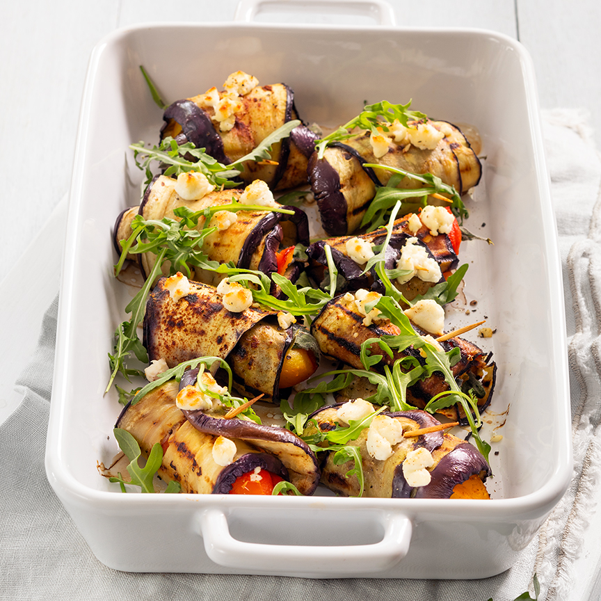 Aubergine rolletjes uit de oven maken