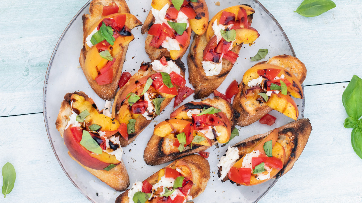 Bruschetta’s met perzik