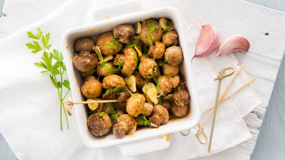 Knoflook champignons