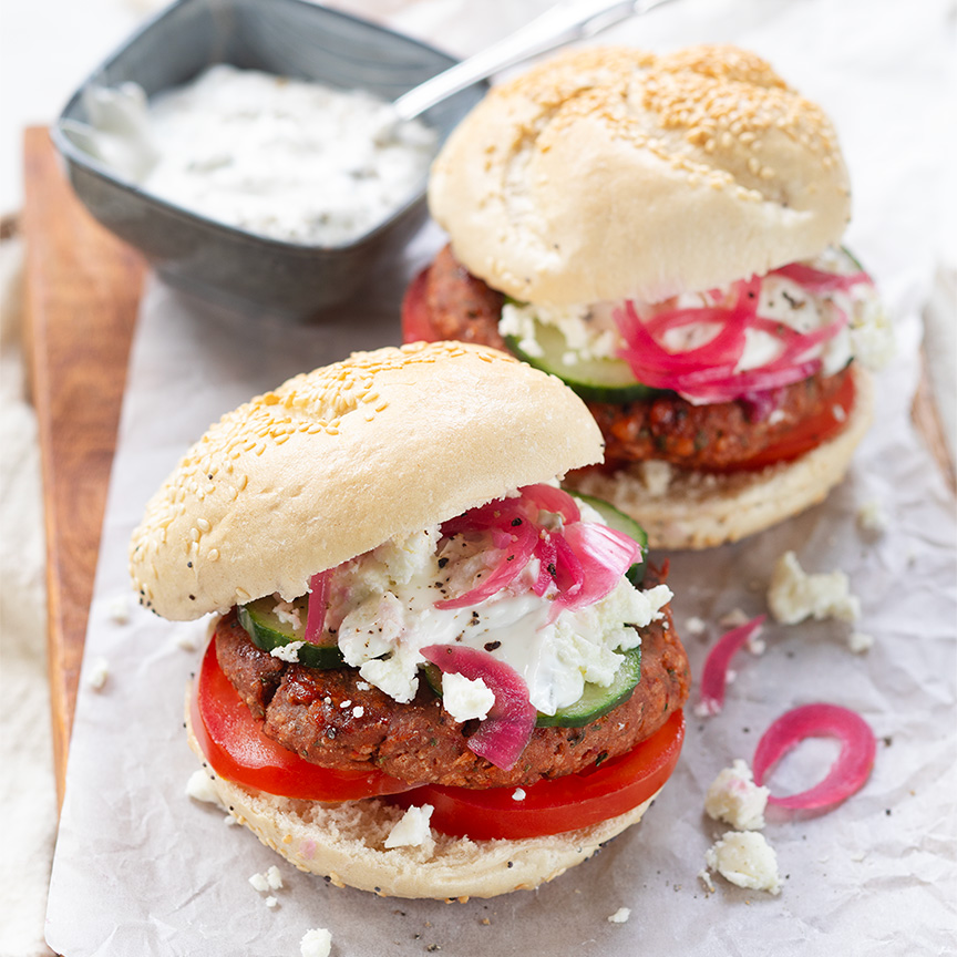 griekse burgers maken
