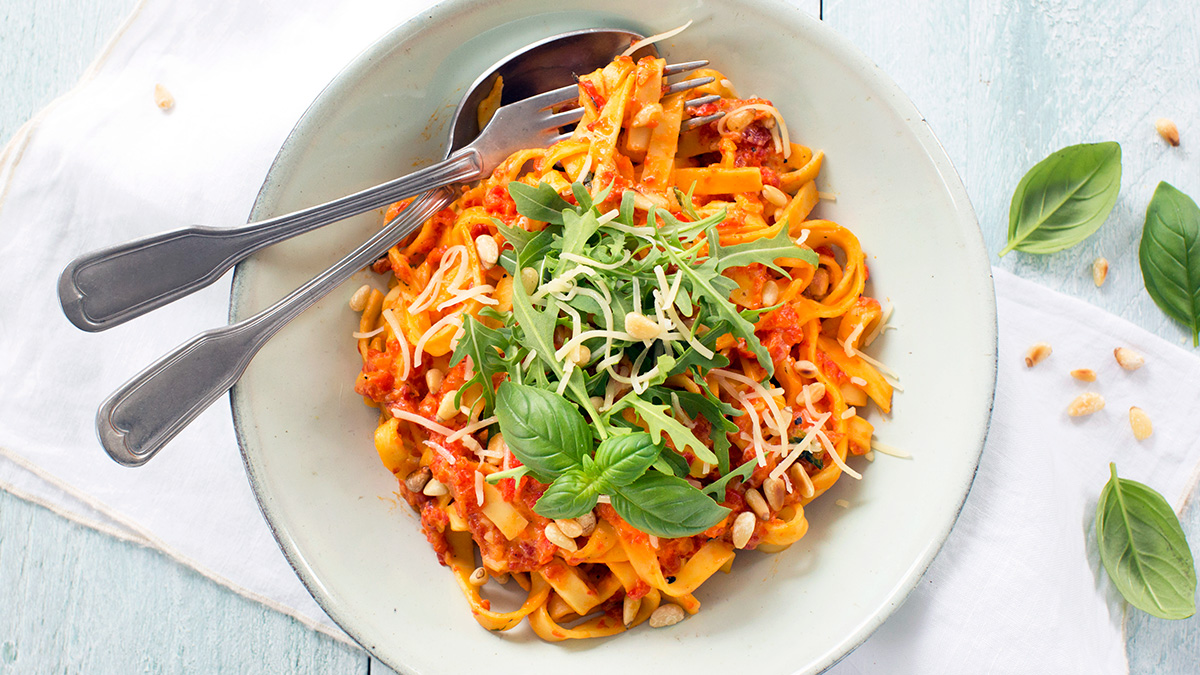 Pasta met paprikasaus