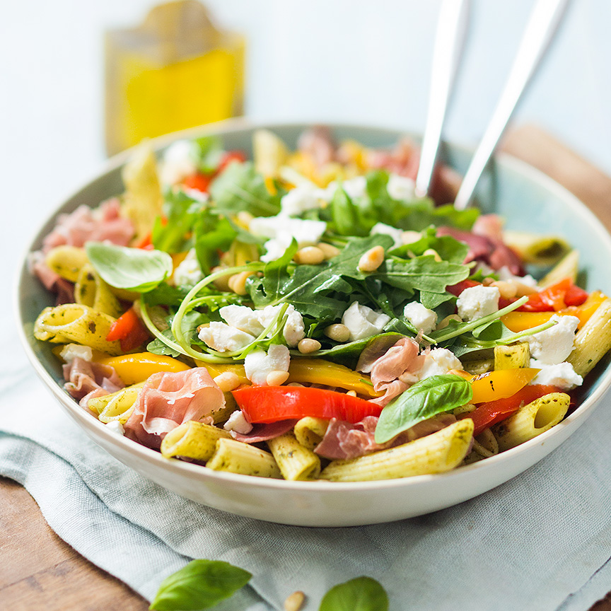 pastasalade met geitenkaas maken