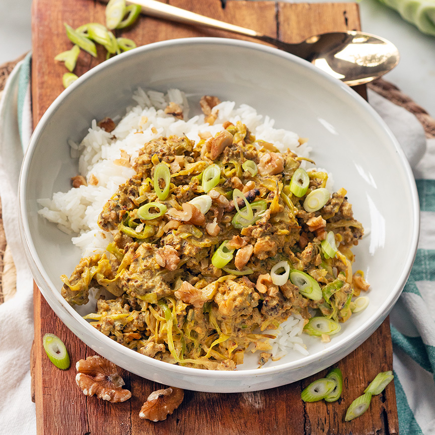 spitskool roerbak met kerrie maken