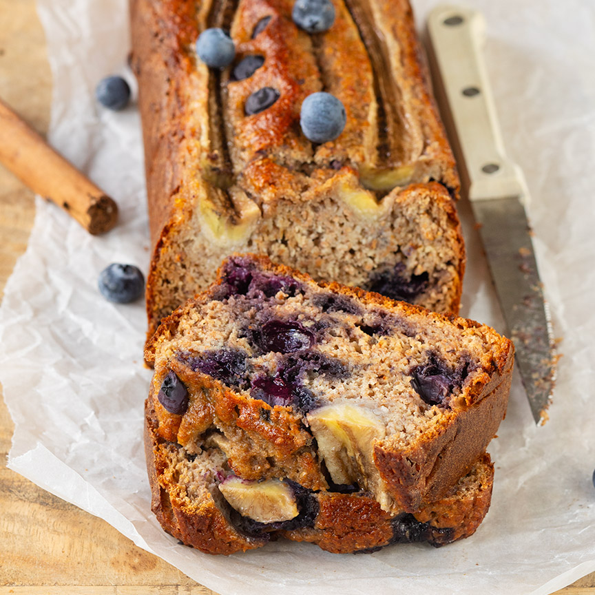 Bananenbrood met blauwe bessen maken