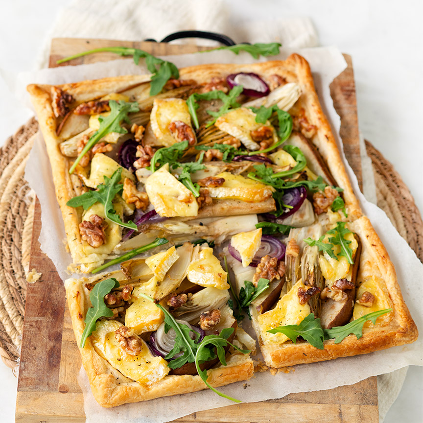 Plaattaart met brie maken