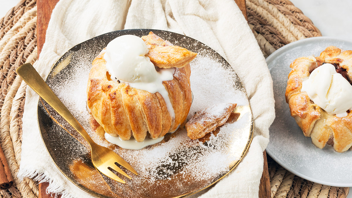 Appelbollen: hele appels in bladerdeeg