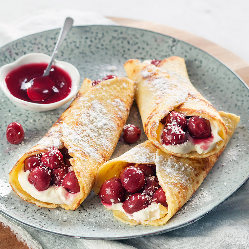 Crêpes met warme kersen en MonChou maken