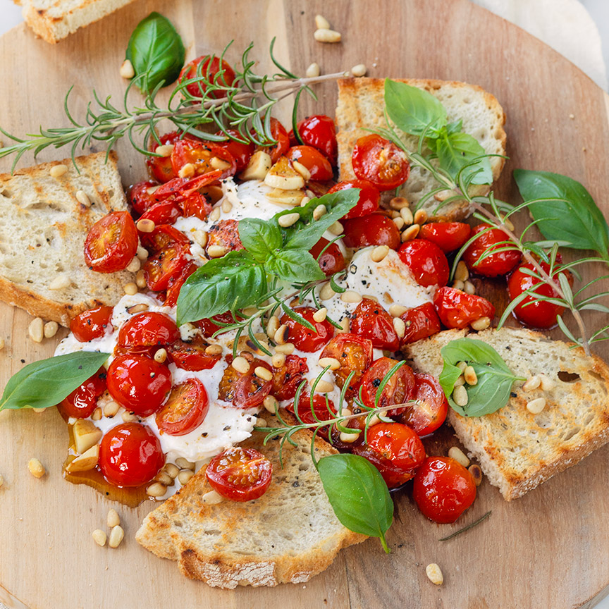 Gemarineerde tomaatjes met burrata maken