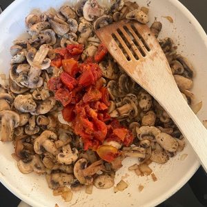 Orzo met champignons stap 1