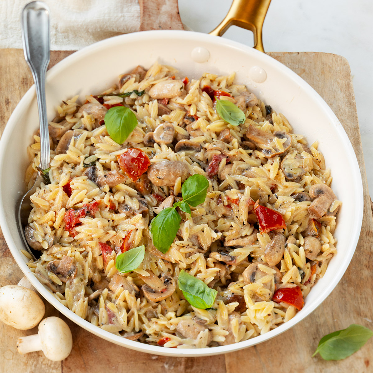 Orzo met champignons recept