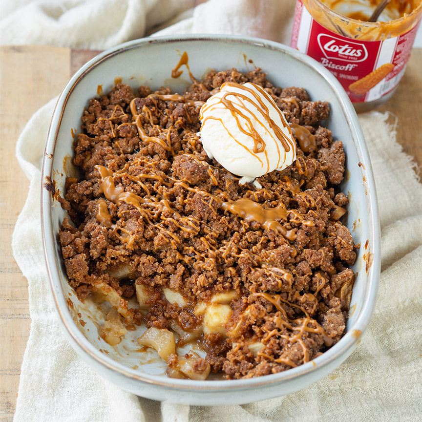 Speculaas crumble met appel maken