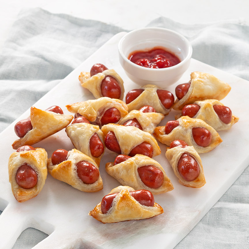 Knakworstjes in bladerdeeg maken
