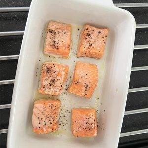 Zalm in witte wijnsaus stap 1