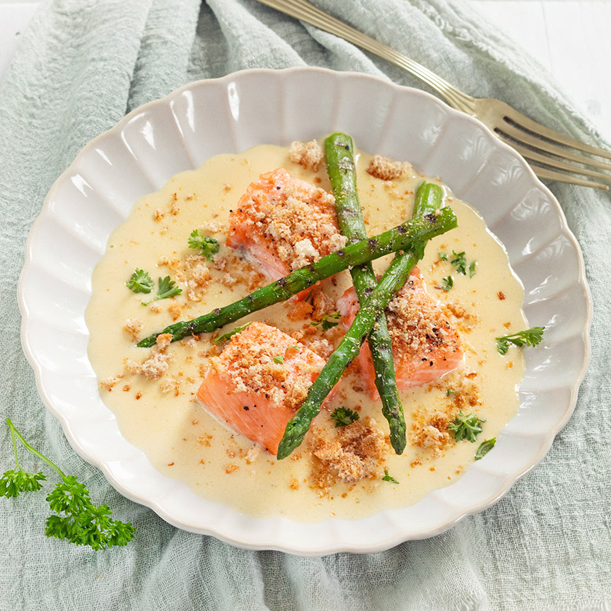 Zalm in witte wijnsaus maken