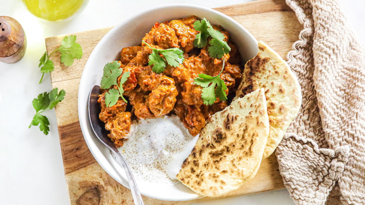 Vegan ‘butter chicken’ met tofu