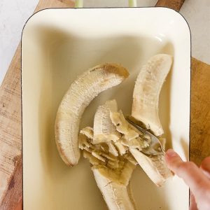 Gebakken havermout met eiwitpoeder stap 1