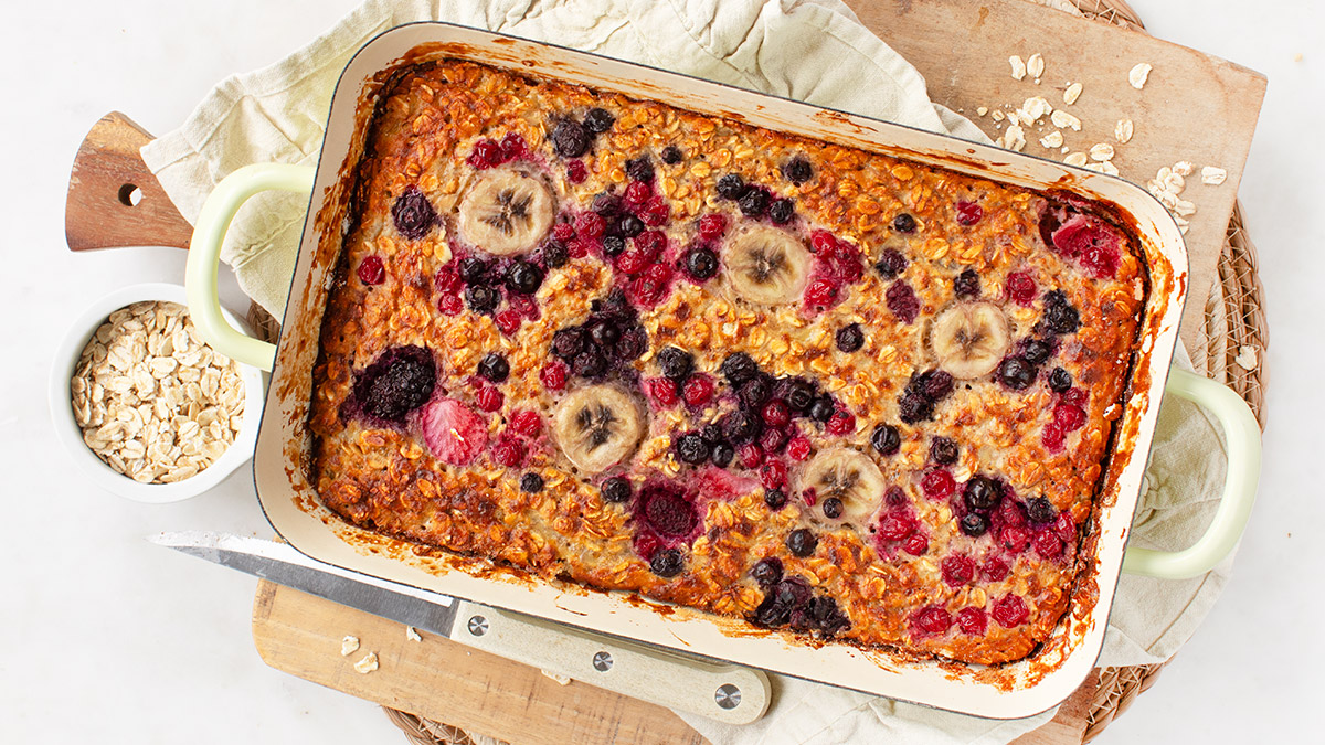 Gebakken havermout met extra eiwit