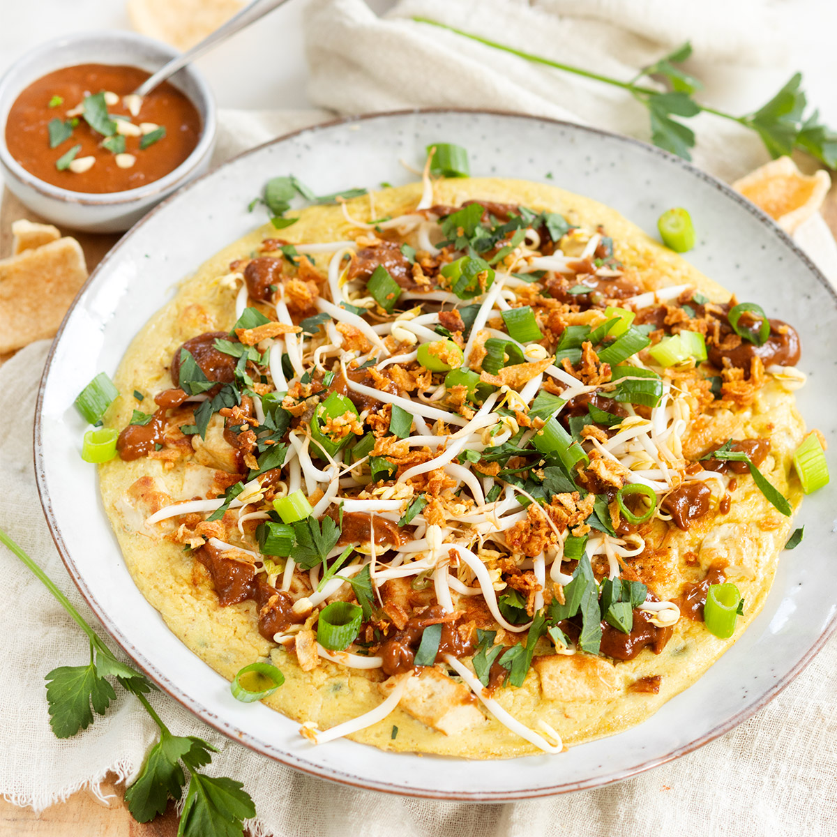 Tahu telor (tofu omelet) maken