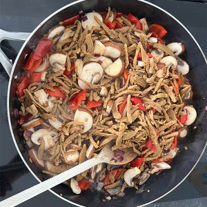 Shoarma ovenschotel met aardappelschijfjes stap 1