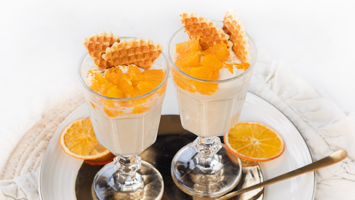 Sinaasappel yoghurt mousse