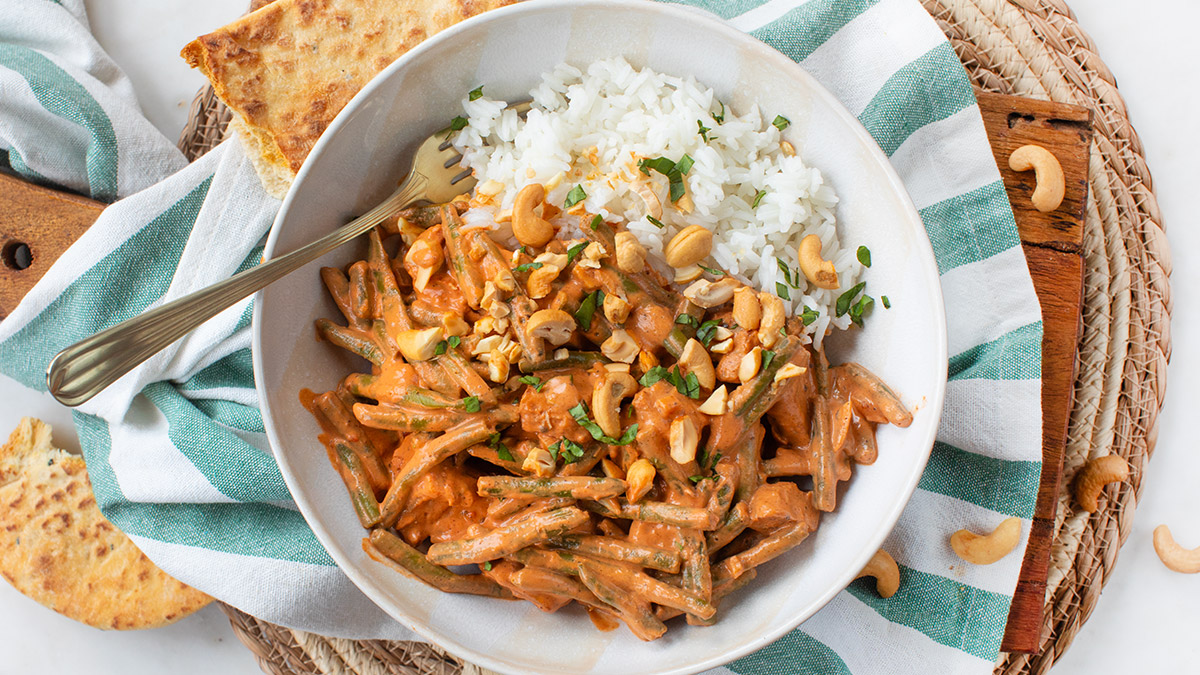 Sperziebonen curry: snel en romig