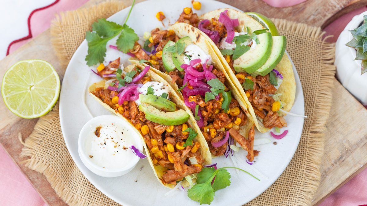 Pulled jackfruit taco’s