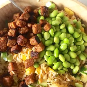 Krokante rijst salade met crispy chili oil stap 3