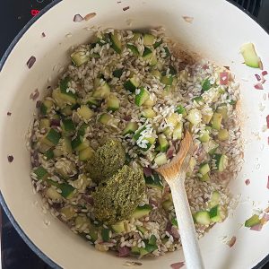 Risotto verde met groene groenten stap 2
