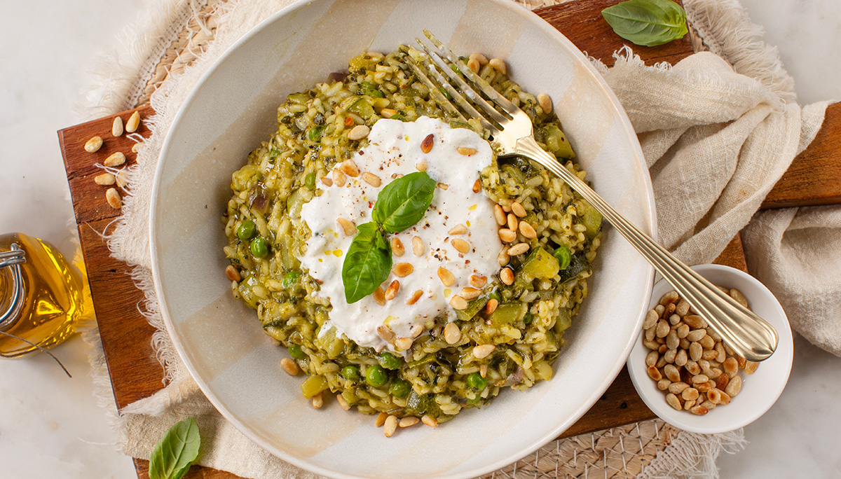 Risotto verde met groene groenten