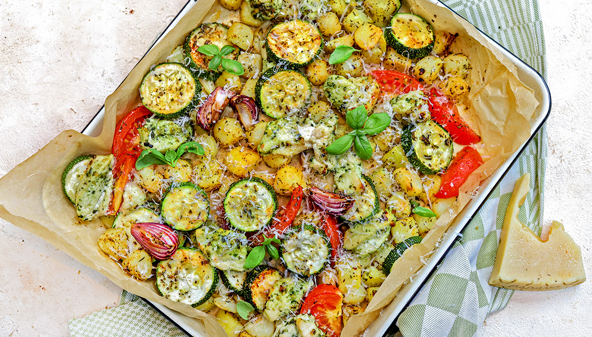 Traybake kip pesto