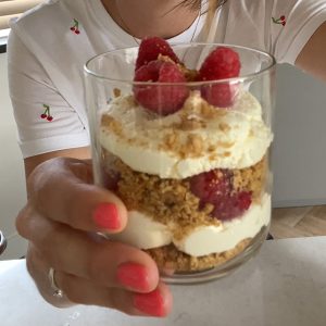 Mascarpone toetje met frambozen stap 3