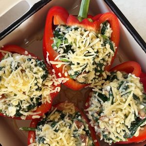 Gevulde paprika met spinazie en feta stap 6