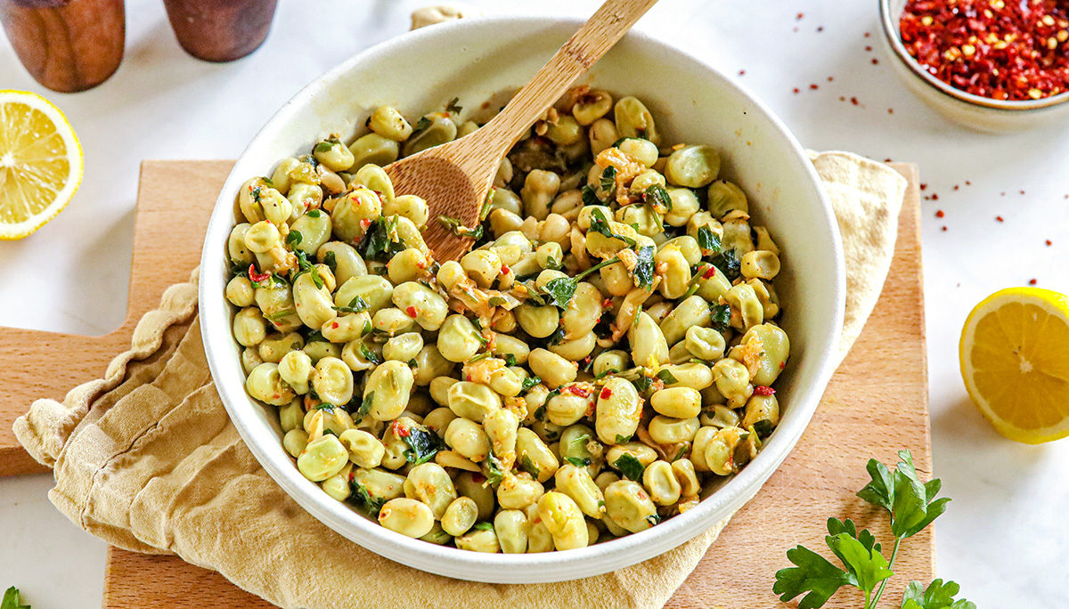 Tuinbonen recept met knoflook