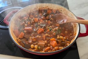 Aubergine stoof met zoete aardappel stap 3